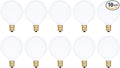 Simba Lighting Small Globe G16.5 Round Bulb 40W E12 Candelabra Base (10 Pack) for Chandelier, Ceiling Fan Light, Decorative Vanity Lights, Wall Sconce, Frosted Glass 120V, 2700K Warm White Dimmable
