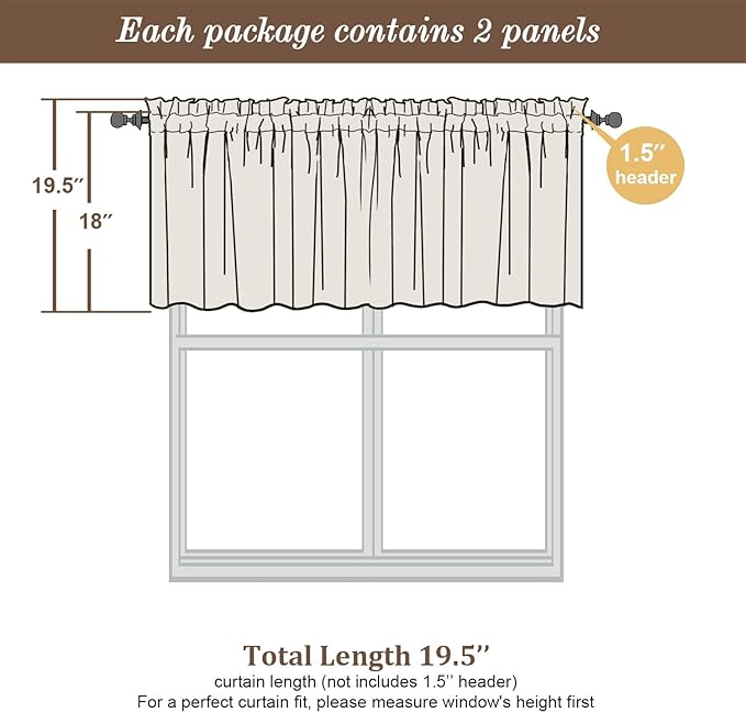 Chyhomenyc Sheer Valances for Windows 2 Pack, Small Window Curtains for Living Room Bathroom Cafe Laundry Basement, Modern Top Dual Rod Pocket Voile Curtain, 42W x 18L inches, Purple