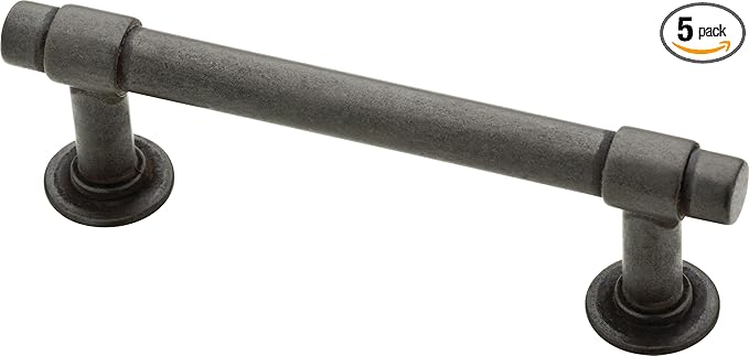 Franklin Brass Francisco (5-Pack) Cabinet Handles 3' Hole Center Soft Iron Kitchen Drawer Pulls Dresser, Furniture Hardware P29520K-SI-B1