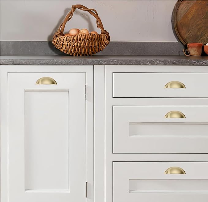 khtumeware 20 Pack 3" Drawer Pulls Champagne Bronze Cabinet Cup Pulls Kitchen Hardware Cabinet Handles Drawer Handles Knobs 3 inch Hole Center