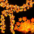 2-Pack Lighted Fall Garland, Total 16.4ft 40 LED Autumn String Lights by Luditek