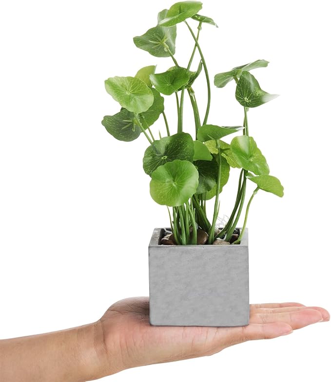 MyGift Artificial Plants Indoor, Set of 3 Small Fake Potted Plants, Faux House Plant for Home Decor
