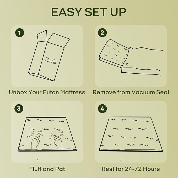 ZonLi Japanese Floor Futon Mattress Full Size 80"x 54", 100% Cotton Cover 2.5'' Thicken Tatami Mattress, Foldable Sleeping Pad, Portable Dormitory Tatami Mat