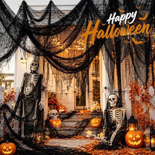 Cyantor Halloween Creepy Cloth Black 80×160inch - Halloween Decorations Clearance - Creepy Spooky Halloween Decorations Outdoor Indoor… - Image 4