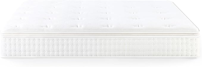 ZINUS 13 Inch Euro Top Pocket Spring Hybrid Mattress, California King, Pressure Relief, Pocket Innersprings for Motion Isolation, Mattress in A Box
