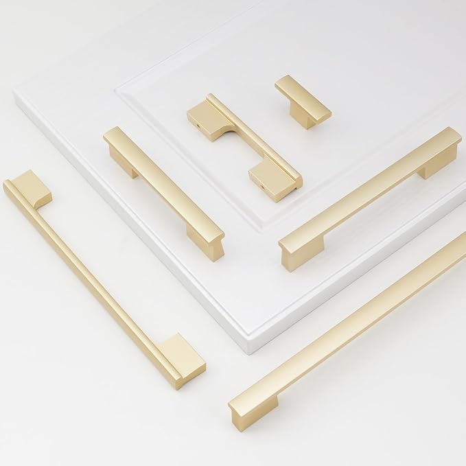 15 Pack Kitchen Cabinet Knobs Brushed Gold Cabinet Knobs Drawer Knobs Solid Kitchen Hardware