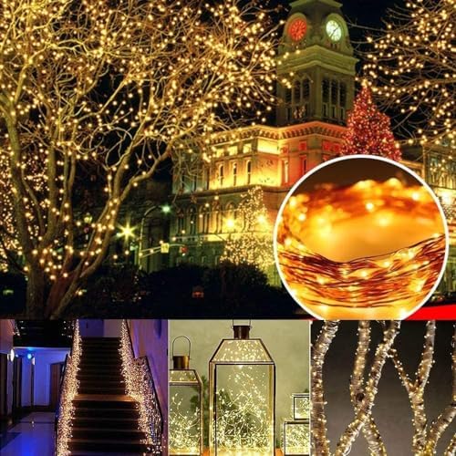 Joomer Solar Fairy Lights, 4Pack Total 104FT 320LED Lights, Warm White - Image 6
