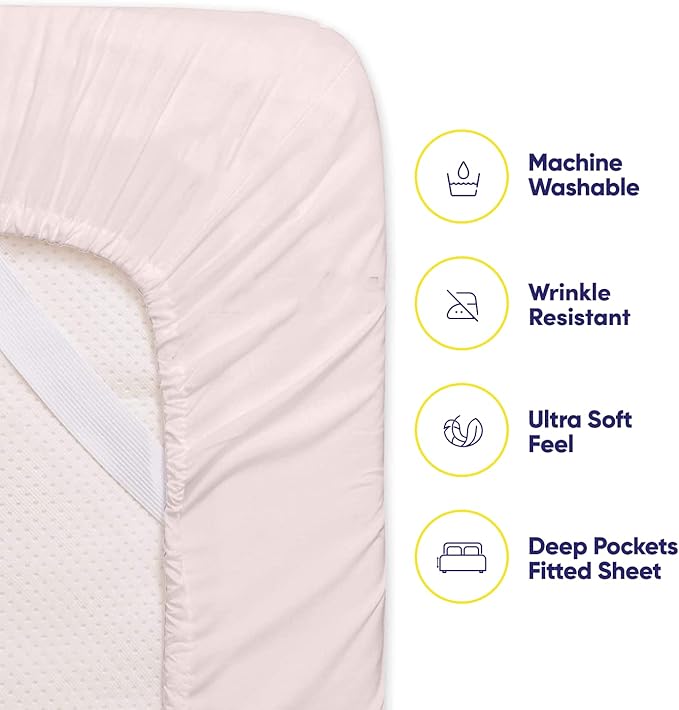 Full Size Bed Sheets - 6 Piece 1500 Supreme Collection Fine Brushed Microfiber Deep Pocket Full Sheet Set Bedding - 2 Extra Pillow Cases, Great Value, Full, Pale Pink