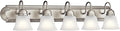 Kichler 36" 5-Light Vanity Bath Light in Brushed Nickel, Modern Bathroom Light with Clear Satin Etched Glass, (36" W x 8" H), 5339NIS