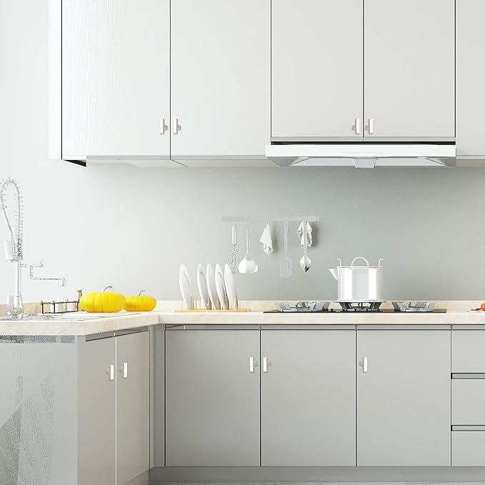 Cabinet Pulls Single Hole Cabinet Handles, 40 Pack Square Brushed Nickel Bar Cabinet Pulls Drawer Cabinet Knobs Cupboard Hardware Cabinet Handles, Stainless Steel Single Hole Cabinet Knobs