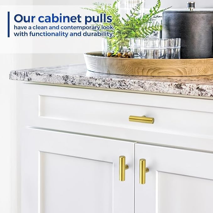 JOY DECOR 20 Pack Cabinet Knobs, Gold Cabinet Handles, 2in Kitchen Cabient Knobs, Single Hole Drawer Knobs for Dresser Drawers
