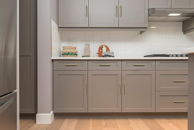 Ravinte 1 Pack 5 Inch Cabinet Pulls Brushed Brass Stainless Steel Kitchen Drawer Pulls Cabinet Handles 5”Length, 3” Hole Center