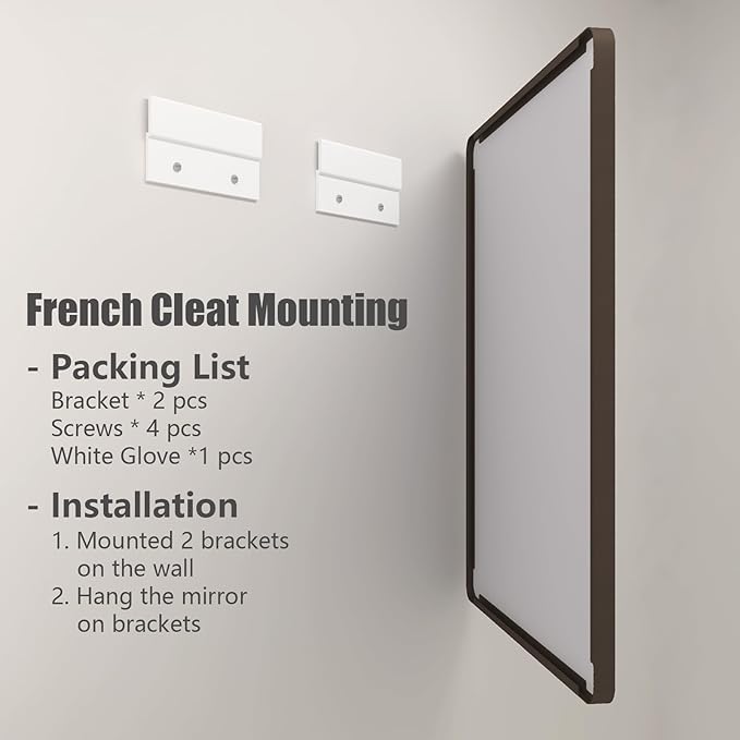 60x40 Bronze Bathroom Mirror, Brushed Bronze Metal Frame Mirrors for Wall, Rounded Rectangle Bronze Mirror for Vanity,Bedroom, Shatterproof, Anti-Rust (Horizontal/Vertical)