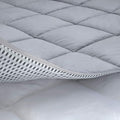 Cooling Mattress Pad Cover, with 100% Cotton Cover and Mesh Shell Underlay, Snow Fiber Filled, Soft, Temperature Regulated, Premium Mattress Protector, Machine Washable (Queen (60x80 inch), Grey)