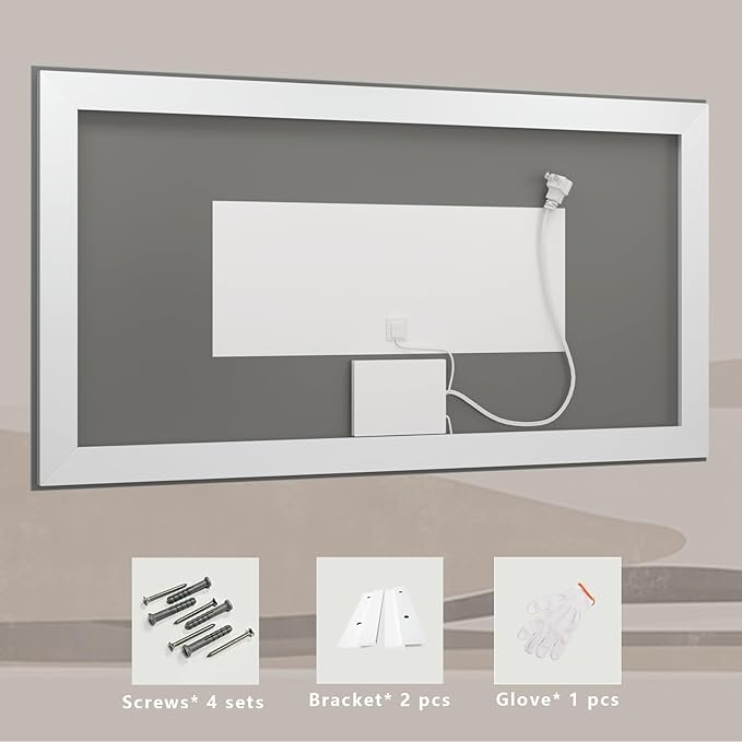 LED Lighted Mirror 66x36 for Bathroom Wall Mounted, Dimmable Vanity Mirror with Lights, Anti-Fog, ETL Listed (Backlit and Front Lighted)