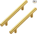 JOY DECOR 10 Pack Cabinet Handles, Gold Cabinet Pulls, 3-3/4 in Hole Center Kitchen Cabinet Handles, Stainless Steel T Bar Handles for Dresser Drawers