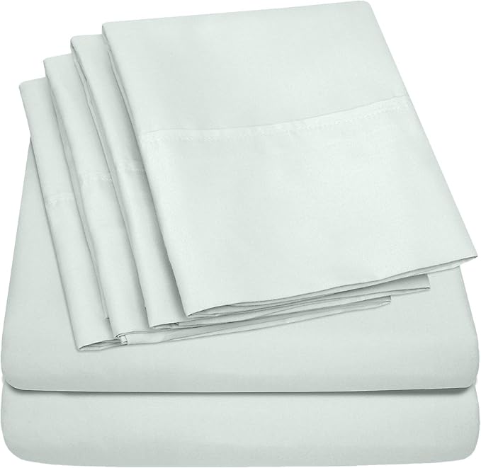 Sweet Home Collection 6 Piece 1500 Supreme Collection Brushed Microfiber Deep Pocket Sheet Set-2 Extra Pillow Cases, Great Value, Rv Short Queen, Mint