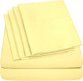 King Size Bed Sheets - 6 Piece 1500 Supreme Collection Fine Brushed Microfiber Deep Pocket King Sheet Set Bedding - 2 Extra Pillow Cases, Great Value, King, Pale Yellow