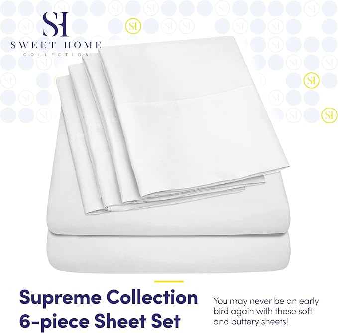 Twin Size Bed Sheets - 4 Piece 1500 Supreme Collection Fine Brushed Microfiber Deep Pocket Twin Sheet Set Bedding - 1 EXTRA PILLOW CASES, GREAT VALUE, Twin, White