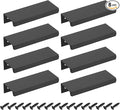 uxcell Cabinet Finger Edge Pull, 8pcs 80mm / 3.15" Aluminum Alloy Back Mount Hidden Cabinet Pulls Concealed Handle for Home Kitchen Drawer Cabinet, Black