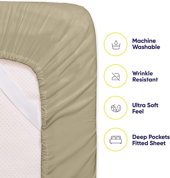 Full Size Bed Sheets - 6 Piece 1500 Supreme Collection Fine Brushed Microfiber Deep Pocket Full Sheet Set Bedding - 2 Extra Pillow Cases, Great Value, Full, Sage