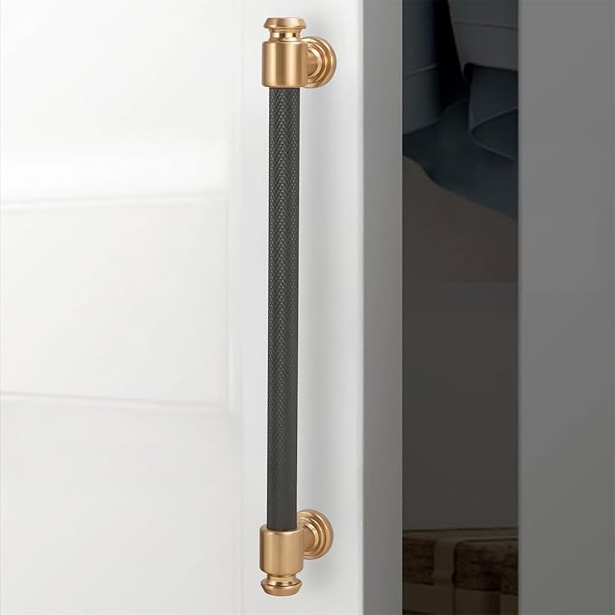 10 Pack 6-1/4" Hole Center(160mm) Matte Black and Champagne Bronze Kitchen Cabinet Handles Cabinet Pulls Black Drawer Pulls Kitchen Cabinet Hardware Kitchen Handles