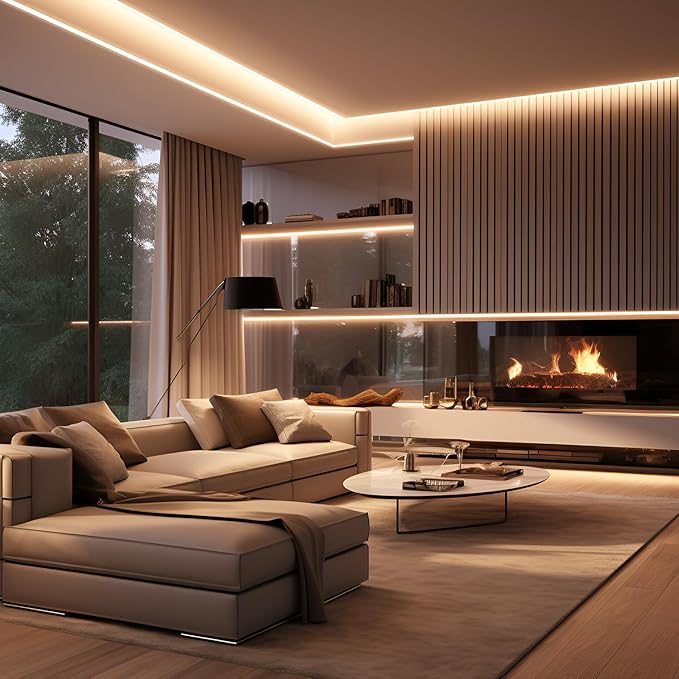 COB LED Strip Lights Neutral White 4000K,16.4ft 12V High CRI 95Ra+ Super Bright,Flexible Tape Lights for Bedroom,Mirror,Kitchen Cabinet, Living Room(Power Supply Not Included)