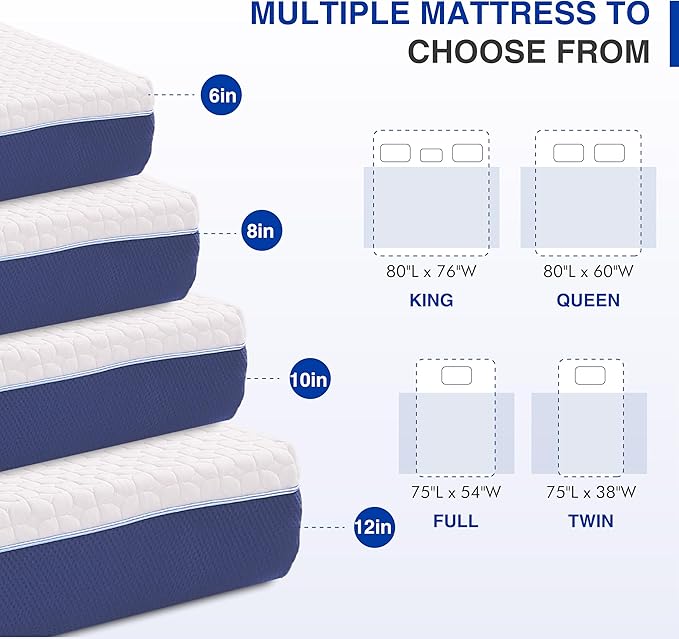 6 Inch Twin Size Mattress for Kids, Gel Cooling Memory Foam Mattress in A Box, Medium Firm Feel for Back Pain Relief, CertiPUR US Certified
