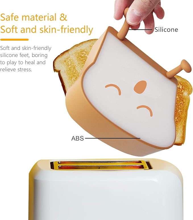 QANYI Cool Toast Bread Night Lamp, Desk Lamp Gifts for Women, Teen Girls & Adults - Men's Christmas & Graduation Gift Ideas