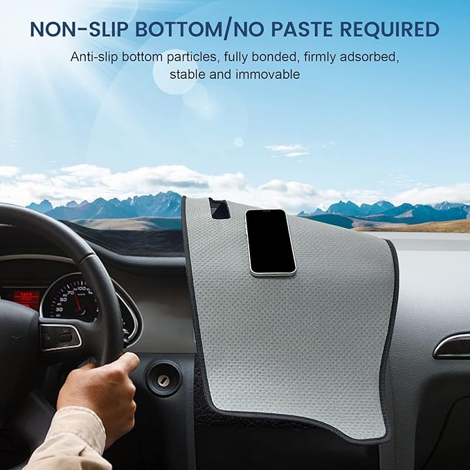 Dashboard Cover Mat Custom Fit for 2021 2022 2023 Kia Seltos Dash Cover Nonslip Dash Mat Protector Sunshade No Glare Black