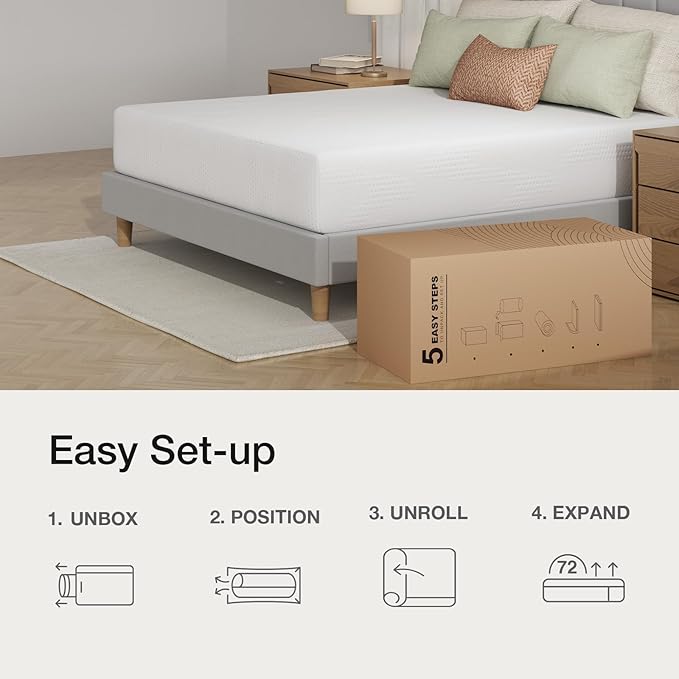 Novilla California King Mattress, 12 inch Cal King Mattress in a Box, Gel Memory Foam Mattresses for Cooling Night Sleep, Comfort Support and Pressure Relief, CertiPUR-US Certified