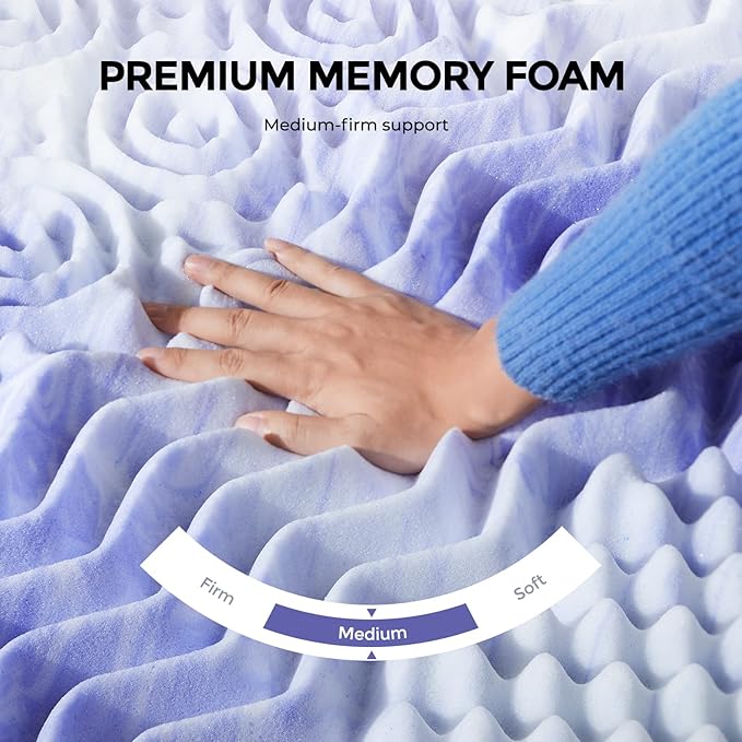 Dreamsmith 3 Inch 7-Zone King Memory Foam Mattress Topper, Cooling Gel Infused Foam Mattress Topper King for Pressure Relief, CertiPUR-US Certified