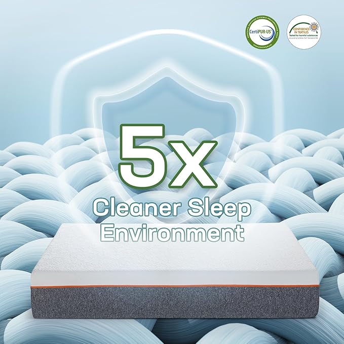 Marsail 8 Inch Twin Size Mattress, Cooling Gel Memory Foam, Fiberglass Free Breathable Cooling Bed Twin Mattress, Medium-Firm in A Box