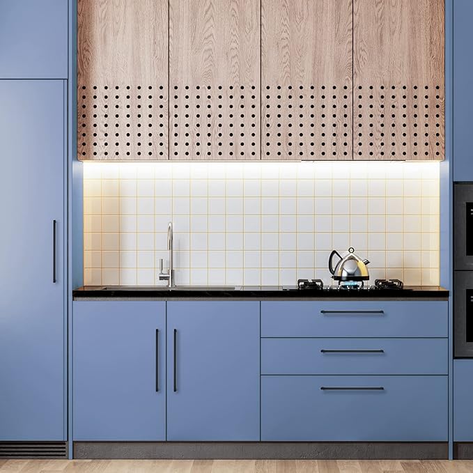 Ravinte 5 Pack Black Cabinet Pulls 12-3/5 Inch Square Cabinet Handles Matte Black Kitchen Hardware for Cabinet Drawer Pulls Come with Screwdriver