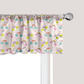 Ambesonne Cartoon Window Valance Pack of 2, Pastel Rainbows Clouds Raindrops Sky Theme, Rod Pocket Curtain Valances for Kitchen Bedroom, 42" X 12", Rose and Multicolor