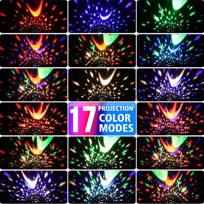 Star Projector, Night Light Lamp Fun Gifts for 1-4-6-14 Year Old Girls and Boys Rotating Star Sky Moon Light Projector for Kids Bedroom Decor -Pink
