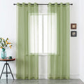 DUALIFE Sage Green Sheer Grommet Curtains 108 Inches Extra Length for Bedroom -Light Filttering Curtains Drapes 2 Panels for Living Room Party Backdrop?52W X 108L Inch