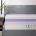 LUCID 3 Inch Lavender Infused Memory Foam Mattress Topper, King Size – Ventilated Design – Pressure Relieving Bed Topper - Mattress Pad – CertiPur Certified