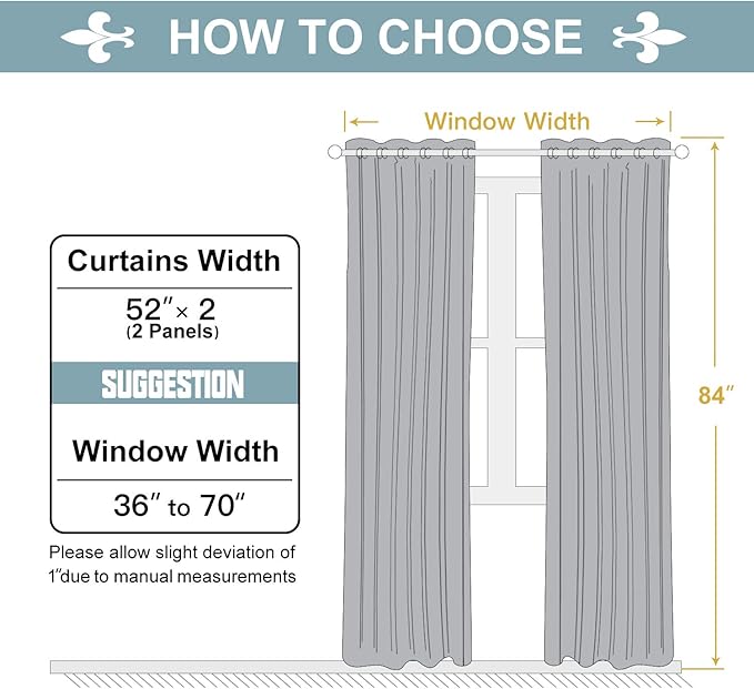 ChrisDowa 100% Blackout Curtains for Bedroom with Black Liner, 2 Thick Layers Total Blackout Thermal Insulated Grommet Window Curtains 2 Panels Set (Mustard Yellow, 52 x 84 Inch)