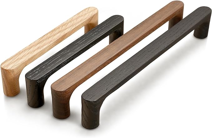 Black Round 5 in 8 pcs Wooden Drawer Pulls Handle pulls for cabinets Kitchen Cabinet Drawer pulls Cabinet Door Pull