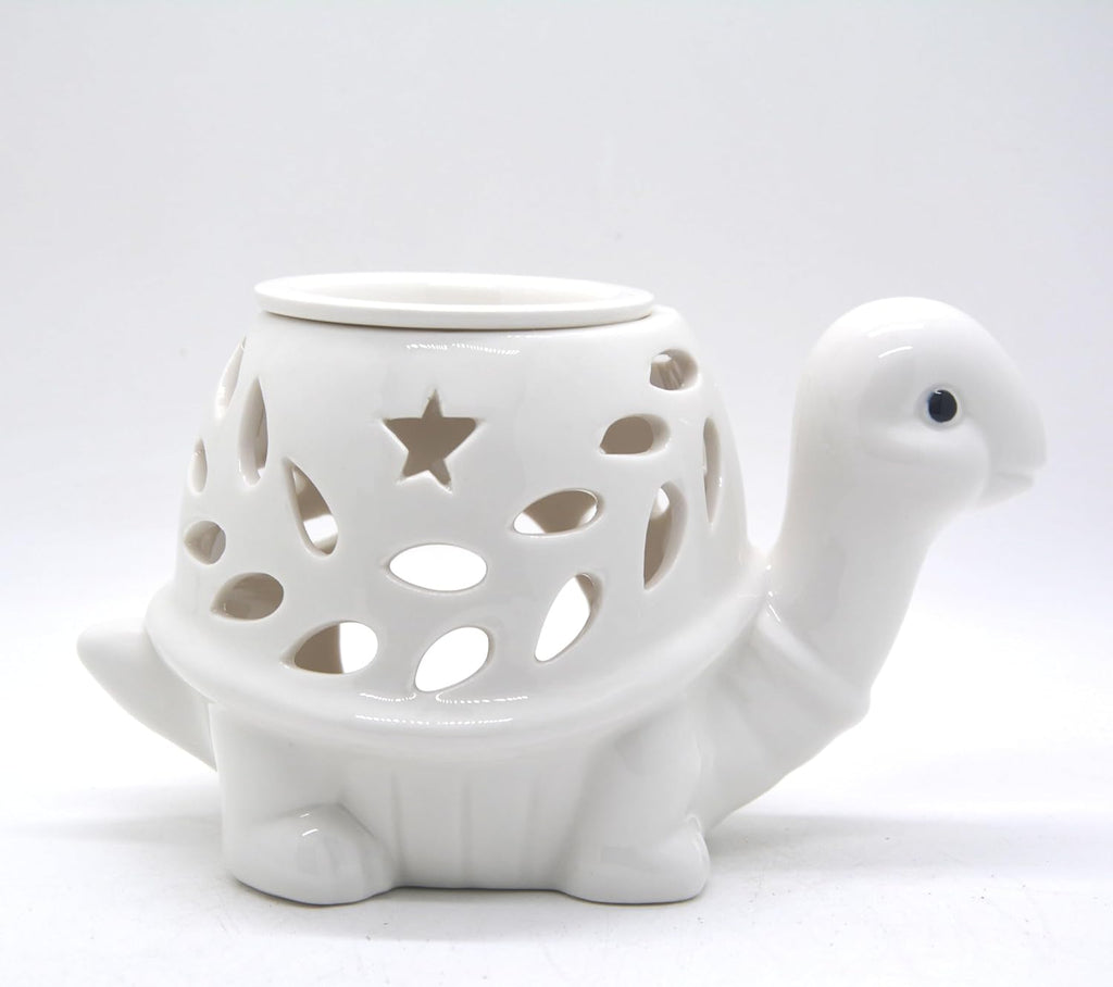 Ceramic Turtle Oil Burner Tealight Wax Warmer Burner for Scented Cubes Turtle Candle Wax Melter for Home Bedroom Aromatherapy Gifts for Mom Grandma