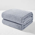Exclusivo Mezcla Fleece Throw Blanket Extra Large, Super Soft and Warm Blankets for Couch, Sofa and Bed Waffle Textured, Cozy, Fuzzy and Lightweight (Mixed Navy Blue, 50x70 Inches)
