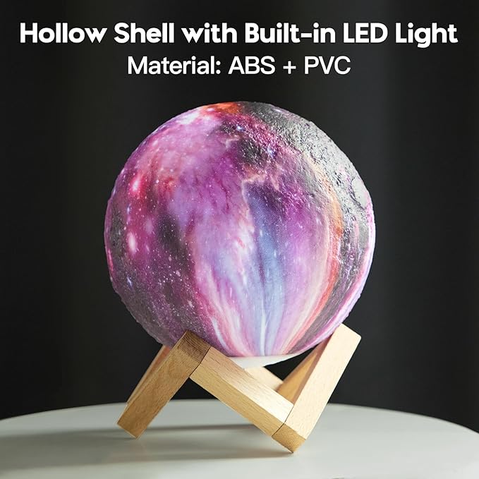 BRIGHTWORLD Moon Lamp Galaxy Lamp 5.9 inch 16 Colors LED 3D Moon Light, Remote & Touch Control Moon Night Light Gifts for Girls Boys Kids Women Birthday