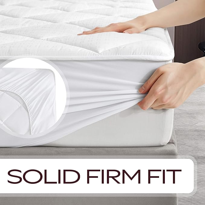 MAXI Crib Size (28 X52) Mattress Pad - Luxurious Cotton Sateen Mattress Protector - Soft and Breatheable Mattress Cover - Mattress Pad Protects Mattress from Dust, Dirt, Spills, and Stains.
