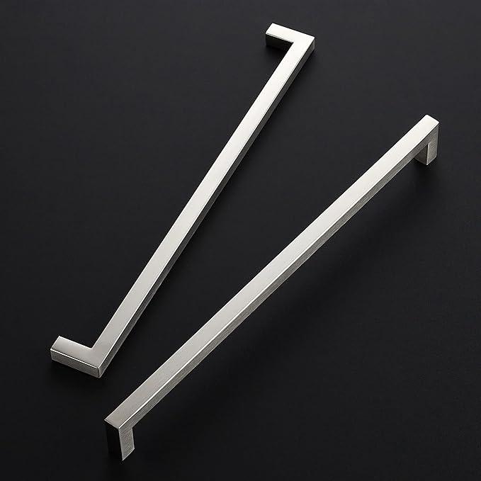 Ravinte 20 Pack 12-3/5 Inch Kitchen Square Cabinet Handles Satin Nickel Pulls Brushed Nickel Kitchen Cabinet Hardware Handles for Cupboard Drawer Pulls
