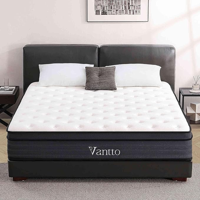 Queen Size Mattress, 12 Inch Individual Pocket Springs Hybrid Memory Foam Mattress in a Box for Pressure Relief, Motion Isolation, CertiPUR-US