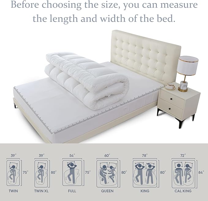 WhatsBedding 5 Inch Memory Foam Mattress Topper Twin for Pressure Relief, Soft Breathable Cover, Comfort Supportive Pillow Top Mattress Topper, 2000GSM Fluffy Shredded Memory Foam Filled