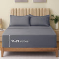 LuxClub 4 PC Queen Sheet Set, Bed Sheets Queen Size, Deep Pockets Wrinkle Free Cooling Bed Sheets Machine Washable Hotel Bedding Silky Soft - Light Grey Queen