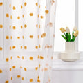 MYSKY HOME Living Room Curtains 2 Panels 95Inch Orang White Sheer Curtains for Bedroom Windows Light Filtering Semi Cute Pom Pom Curtains Sliding Door Extra Long Rod Pocket Backdrop 52" x 95"