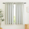 RYB HOME Flax Linen Blend Curtains for Closet Kitchen, Semi Translucent Privacy Protection Light Filtering Decorative Short Small Window Drapes for Bedroom, W 52 x L 36 inches, Sage Green, 2 Panels